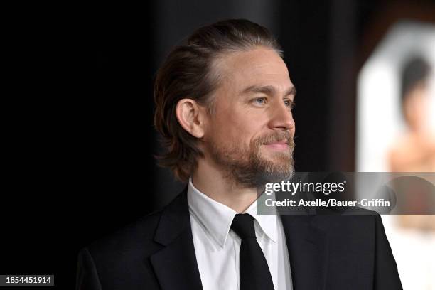 Charlie Hunnam attends the Los Angeles Premiere of Netflix's "Rebel Moon - Part One: A Child of Fire" at TCL Chinese Theatre on December 13, 2023 in...