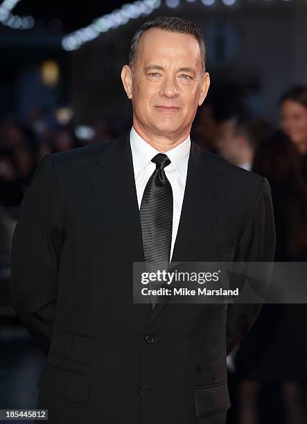 Tom Hanks attends the Closing Night Gala European Premiere of "Saving Mr Banks" during the 57th BFI London Film Festival at Odeon Leicester Square on...