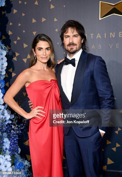Nikki Reed and Ian Somerhalder attend the Fontainebleau Las Vegas Star-Studded Grand Opening Celebration on December 13, 2023 in Las Vegas, Nevada.