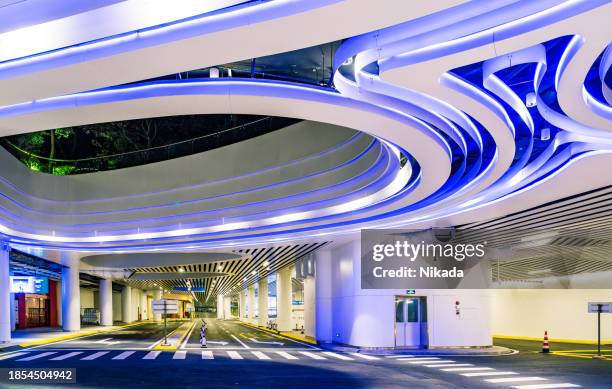 futuristic underground car park - futuristic car interior stock pictures, royalty-free photos & images