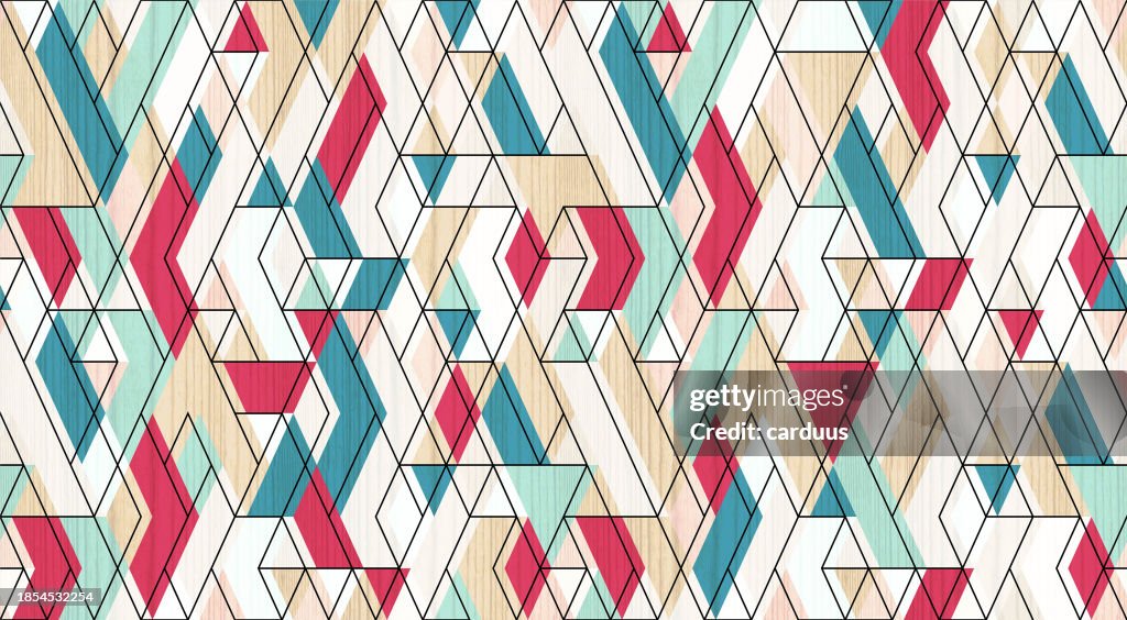 Seamless wood textured rhombic pattern