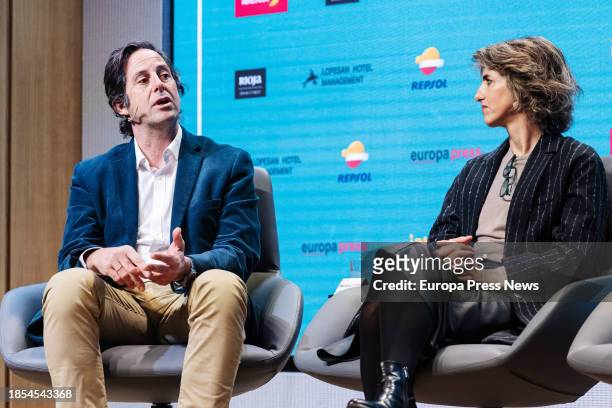 The CEO of Iati Seguros, Alfonso Calzado, and the Director of Sustainability of Iberia, Teresa Parejo, participate in a Europa Press Tourism Day, at...