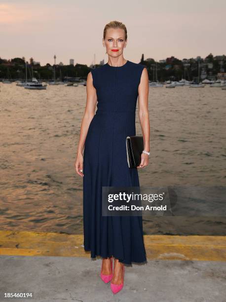 Sarah Murdoch poses before boarding a yacht at a launch event for the November issue of Vogue on October 21, 2013 in Sydney, Australia.