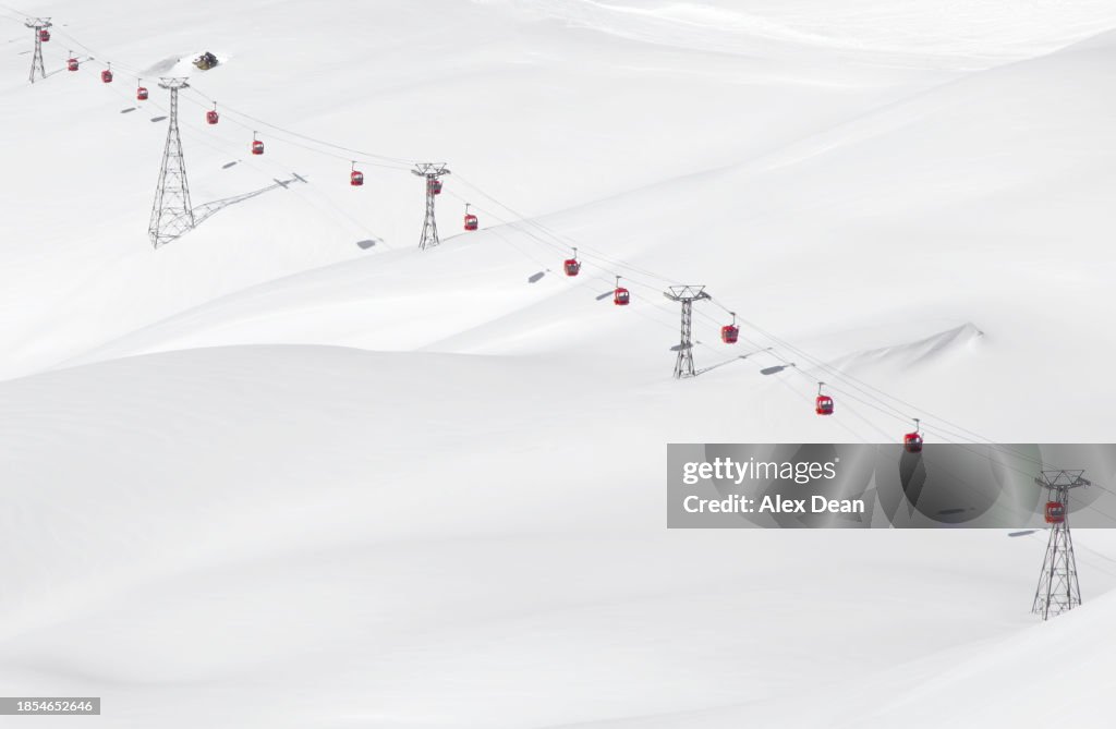 Ski lift in the Alps