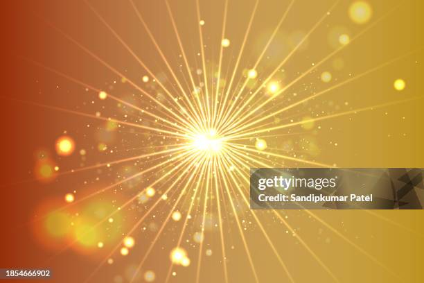 yellow starburst background with sparkles - flare stack stock illustrations