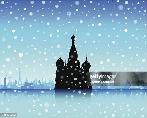 saint basil's cathedral, moscow (each building is moveable and complete) - kremlin stock illustrations