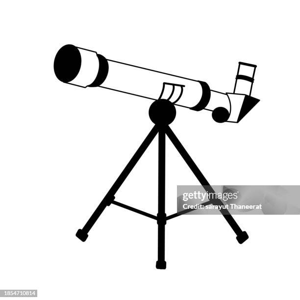 telescope, lines on a white background - binoculars icon photos et images de collection