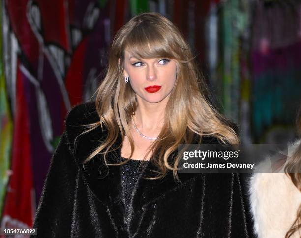 Taylor Swift leaves The Box after celebrating her 34th birthday on December 14, 2023 in New York City.