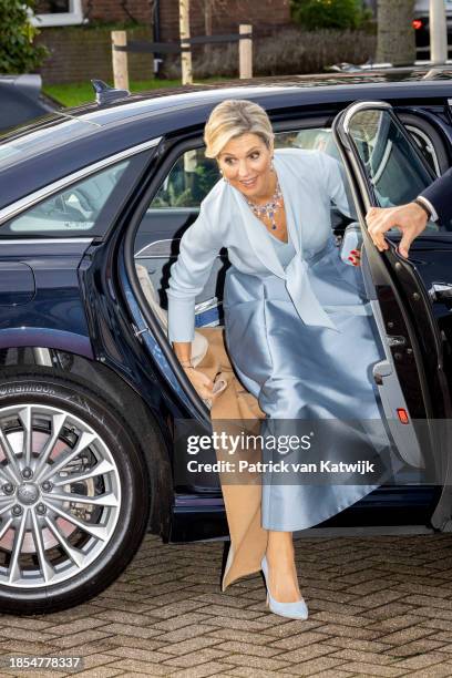 Queen Maxima of The Netherlands attends the Christmas Music Gala in Theater T Spant on December 14, 2023 in Bussum, Netherlands. The gala is an...