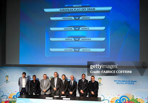 Head coaches of the football national teams Victor Pitura of Romania, Fernando Santos of Greece, Oleg Fomenko of Ukraine, Lars Lagerbaeck of Iceland,...