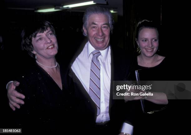 Paul Rogers, wife and daughter attend the opening party for "The Dresser" on November 9, 1981 at the Milford Plaza Hotel in New York City.