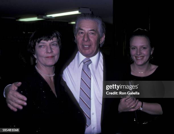 Paul Rogers, wife and daughter attend the opening party for "The Dresser" on November 9, 1981 at the Milford Plaza Hotel in New York City.