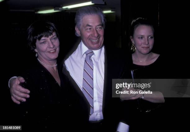 Paul Rogers, wife and daughter attend the opening party for "The Dresser" on November 9, 1981 at the Milford Plaza Hotel in New York City.