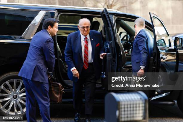 Rudy Giuliani, the former personal lawyer for former U.S. President Donald Trump, arrives at the E. Barrett Prettyman U.S. District Courthouse on...