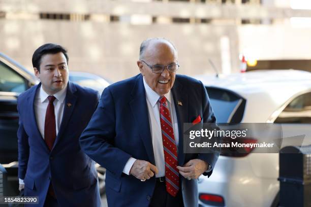 Rudy Giuliani, the former personal lawyer for former U.S. President Donald Trump, arrives at the E. Barrett Prettyman U.S. District Courthouse on...