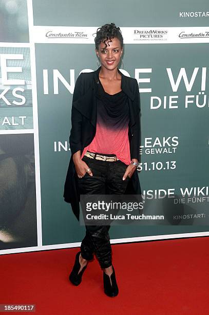 Dennenesch Zoude attends the 'Inside Wikileaks' Germany Premiere at Kulturbrauerei on October 21, 2013 in Berlin, Germany.
