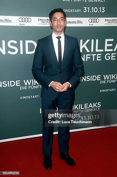 Philipp Roesler attends the 'Inside Wikileaks' Germany Premiere at Kulturbrauerei on October 21, 2013 in Berlin, Germany.