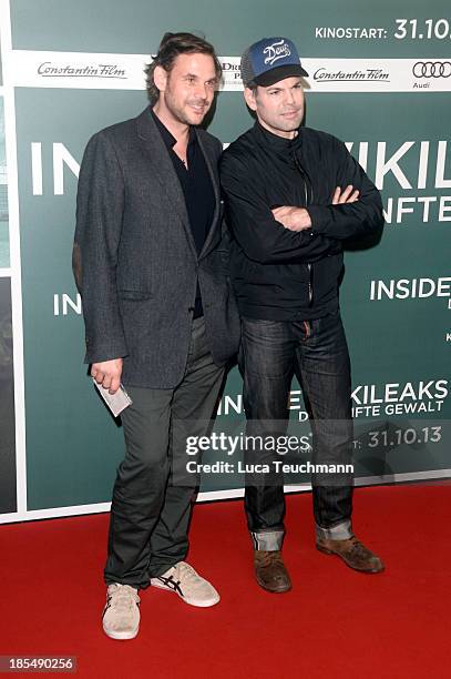 Alexander Beyer attends the 'Inside Wikileaks' Germany Premiere at Kulturbrauerei on October 21, 2013 in Berlin, Germany.