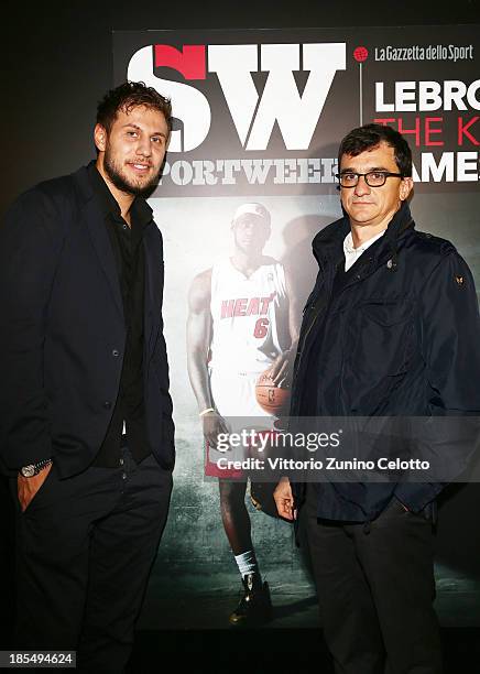 Stefano Mancinelli and Matteo Dore attend Audemars Piguet Cocktail on October 21, 2013 in Milan, Italy.