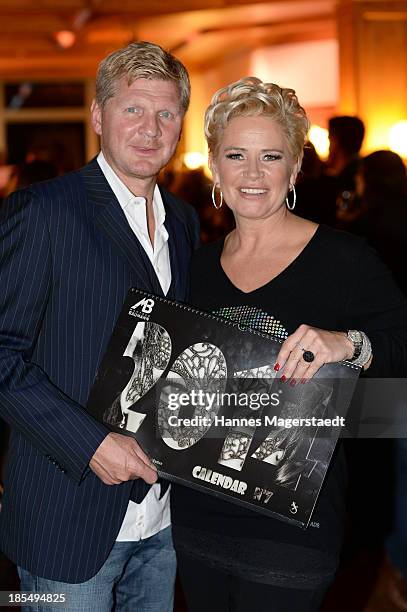Stefan Effenberg and his wife Claudia EffenbergÊattend the presentation of Manfred Baumann New Calendar 2014 at the King's Hotel Center on October...