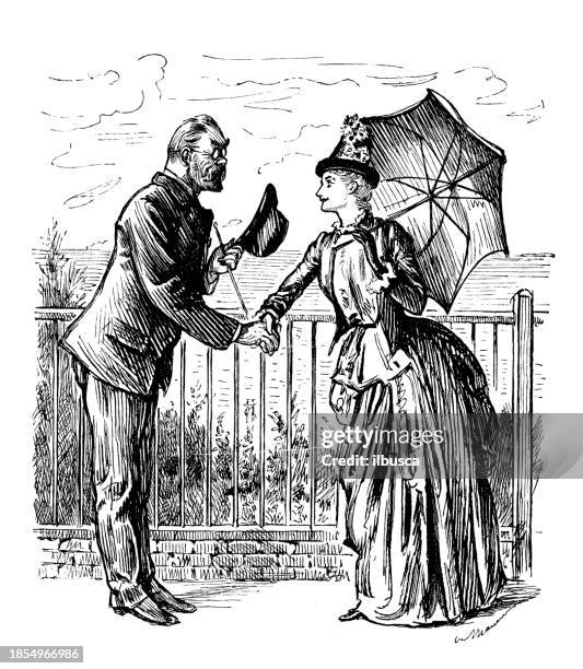 british satire caricature comic cartoon illustration - prom date stock illustrations