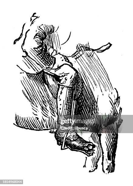 british satire caricature comic cartoon illustration - stirrup stock illustrations