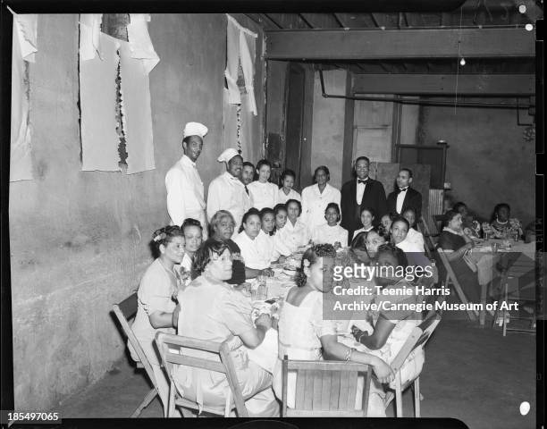 Group portrait including hostesses Bunny Allen, Pittsburgh, Pennsylvania, June 2, 1941. Including hostesses Bunny Allen, Tula Woodson, Odessa Smith,...