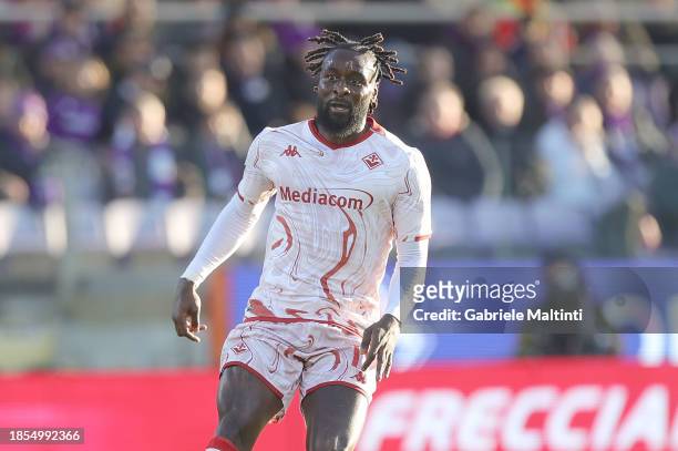 Bala Nzola of ACF Fiorentina looks on during the Serie A TIM match between ACF Fiorentina and Hellas Verona FC at Stadio Artemio Franchi on December...
