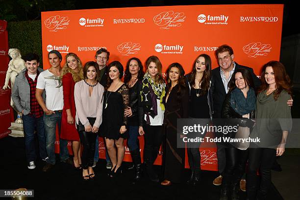 Cast and producers from Pretty Little Liars and Ravenswood gather at the Hollywood Forever Cemetery to celebrate the October 22nd premiere of both...