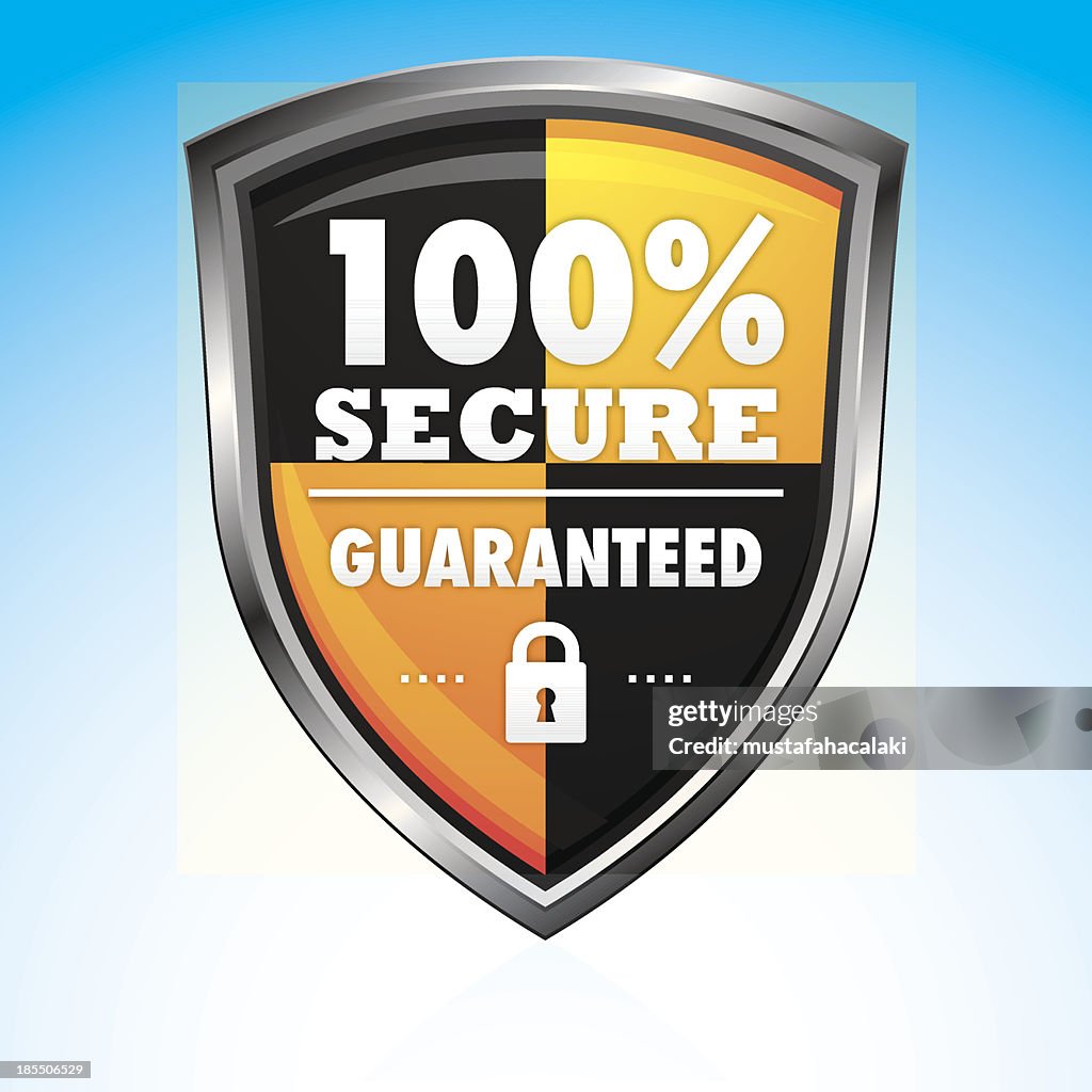 100% seguro ícone de compras on-line