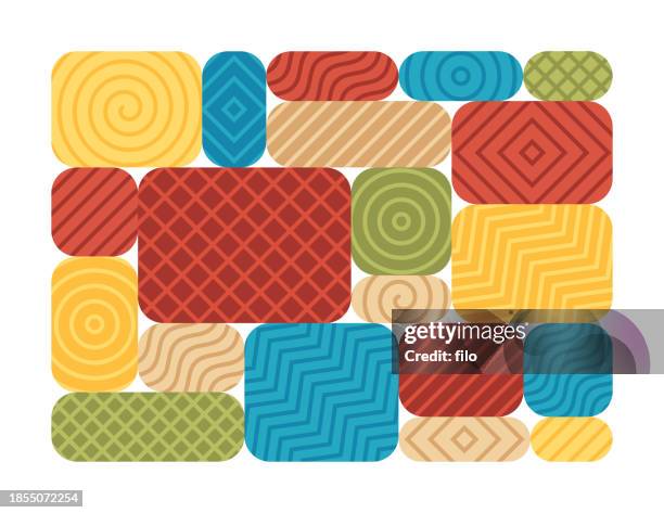 geometric blocks shapes textured modern abstract - yellow bricks stock illustrations