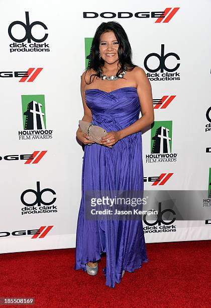 Actress Misty Upham arrives at the 17th annual Hollywood Film Awards at The Beverly Hilton Hotel on October 21, 2013 in Beverly Hills, California.