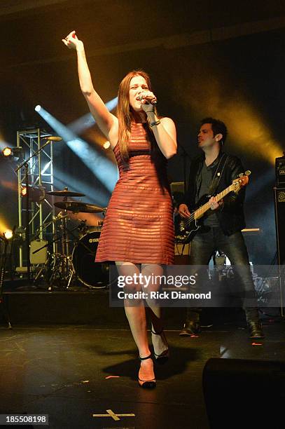 Cassadee Pope performs at the Creative Artists Agency Party during the IEBA 2013 Conference - Day 2 at The Omni Nashville Hotel on October 21, 2013...