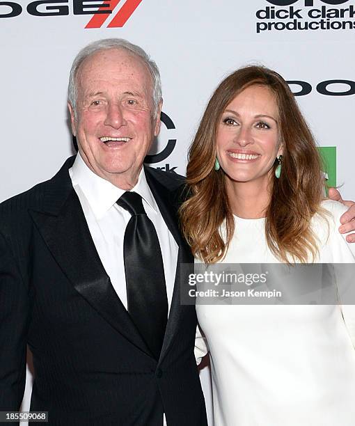 Producer Jerry Weintraub and actress Julia Roberts arrive at the 17th annual Hollywood Film Awards at The Beverly Hilton Hotel on October 21, 2013 in...