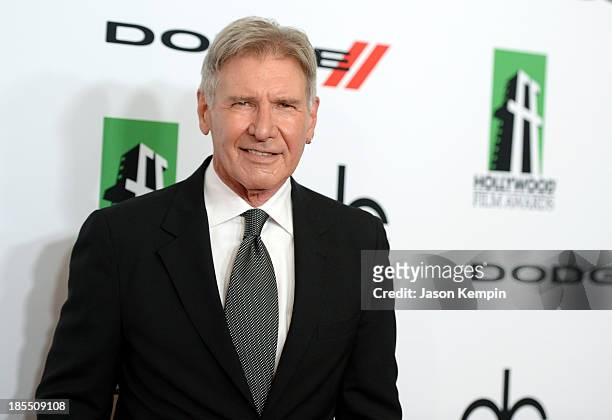 Actor Harrison Ford arrives at the 17th annual Hollywood Film Awards at The Beverly Hilton Hotel on October 21, 2013 in Beverly Hills, California.
