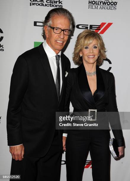 Actress Jane Fonda and producer Richard Perry arrive at the 17th Annual Hollywood Film Awards at The Beverly Hilton Hotel on October 21, 2013 in...