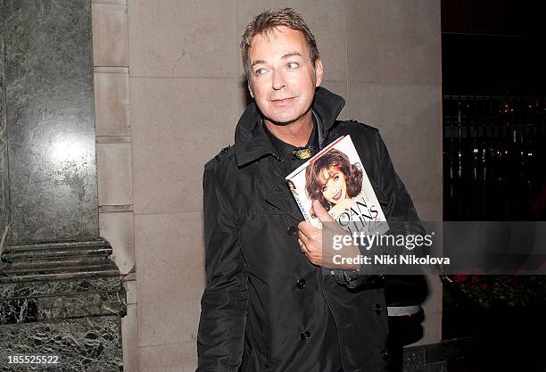 Julian Clary is sighted leaving the Westbury Hotel, Mayfair on October 21, 2013 in London, England.