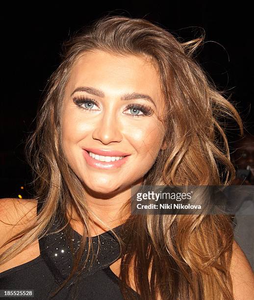 Lauren Goodger is sighted leaving the Minestry of Sound, Elephant and Castle on October 21, 2013 in London, England.