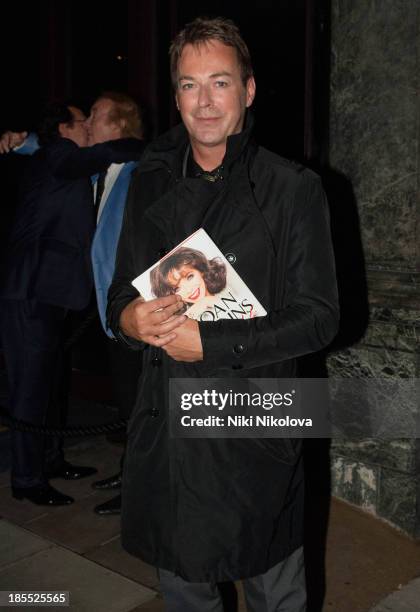 Julian Clary is sighted leaving the Westbury Hotel, Mayfair on October 21, 2013 in London, England.