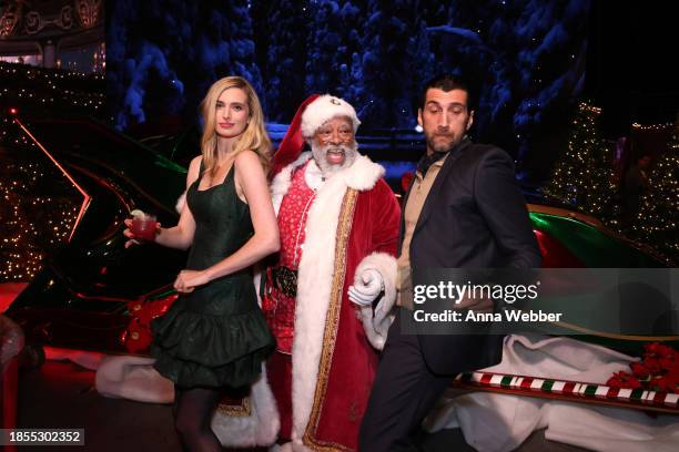 Allegra Edwards, a person dressed as Santa Claus, and Clayton Snyder attend Winter Wonderland hosted by Amazon Freevee and Prime Video at The Culver...