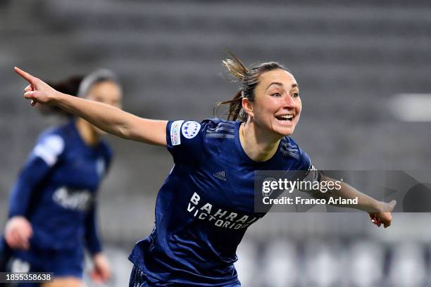 Gaetane Thiney of Paris FC celebrates after scoring their team's second goal during the UEFA Women's Champions League group stage match between Paris...