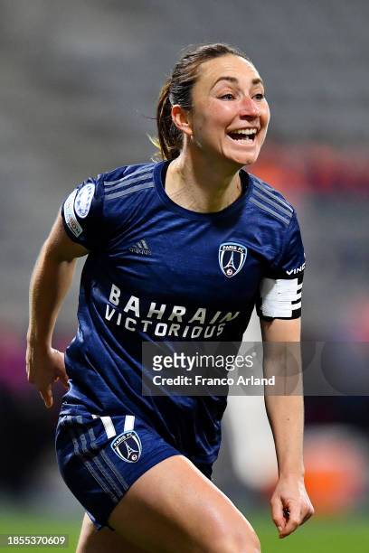 Gaetane Thiney of Paris FC celebrates after scoring their team's second goal during the UEFA Women's Champions League group stage match between Paris...