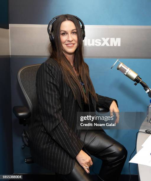 Alanis Morissette visits SiriusXM Studios on December 14, 2023 in New York City.