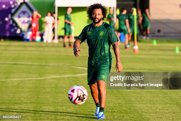 Marcelo Vieira of Fluminense warming up during Fluminense Training Session on December 17, 2023 at King Abdullah Sports City in Jeddah, Saudi Arabia.