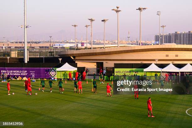 Fluminense squad warming up during Fluminense Training Session on December 17, 2023 at King Abdullah Sports City in Jeddah, Saudi Arabia.