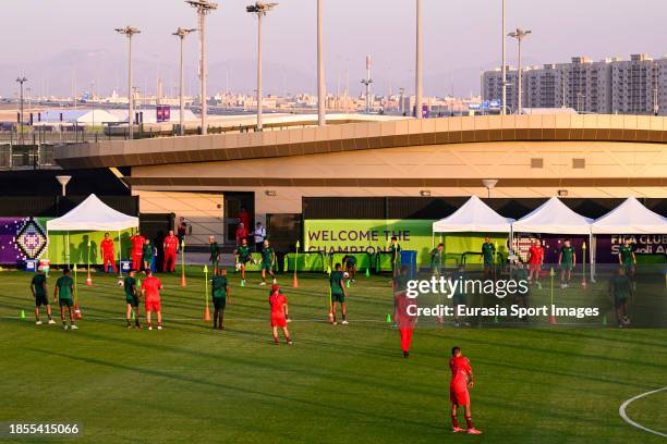 Fluminense squad warming up during Fluminense Training Session on December 17, 2023 at King Abdullah Sports City in Jeddah, Saudi Arabia.