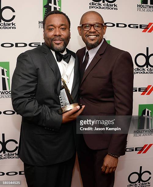Honoree Lee Daniels and actor Forest Whitaker pose in the press room during the 17th annual Hollywood Film Awards at The Beverly Hilton Hotel on...