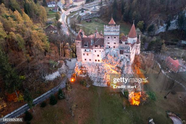 bran castle, transylvania - most famous destination of romania - bran castle stock pictures, royalty-free photos & images