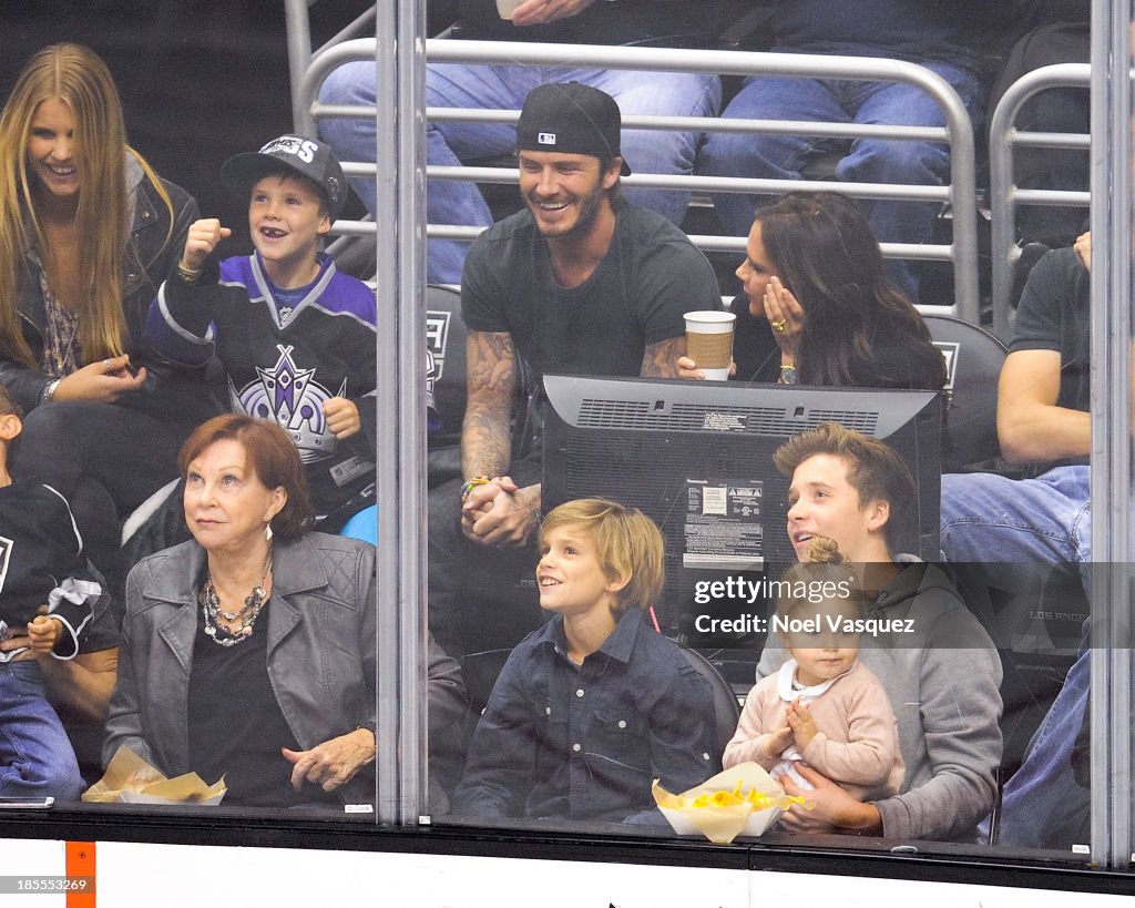 Celebrities At The Los Angeles Kings Game