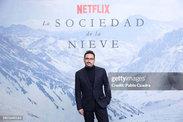 Juan Antonio Bayona attends "La Sociedad de la Nieve" premiere at Circulo de las Bellas Artes on December 14, 2023 in Madrid, Spain.